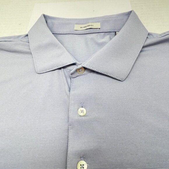 Oliver Ridley Men's Golf Shirt - Blue Striped - Size 2XL - EUC - Picture 5 of 9